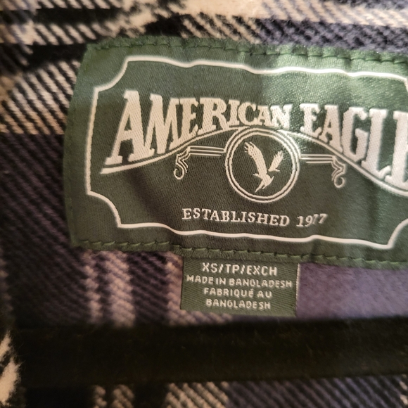 American Eagle Plaid Flannel Shirt - Picture 2 of 13